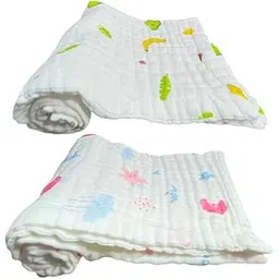 TERI BERI Muslin Baby Bath Towel Cotton Super Soft Bathing Towels for Newborn Highly Absorbent, Kids Boys and Girls - White Size 50 X 100 Cm (1), 250 TC-picture-11