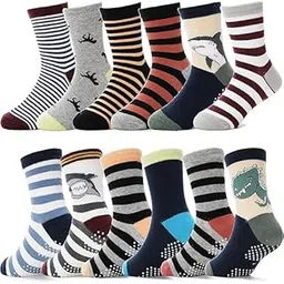 teri beri Baby Boys Grips Socks Kids Toddlers Infants Non Slip/Anti Skid Crew Cotton Socks (Multicolor)-picture-49