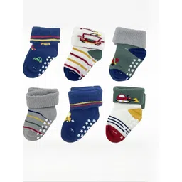 Teri Beri Infants Pack of 6 Non Slip Grip Ankle Socks-picture-31