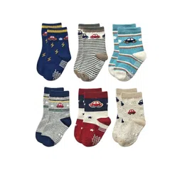 Teri Beri Infants Pack of 6 Non Slip Grip Ankle Socks-picture-21