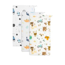 Teri Beri Kids Pack of 3 Baby Muslin Burp Cloth-picture-13