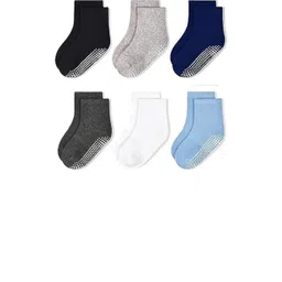 Teri Beri Unisex Kids Set of 6 Non Slip Grip Ankle Socks with Non Skid Soles-picture-18