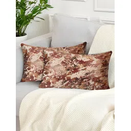 Tesmare Brown 2 Pcs Abstract Velvet Rectangle Cushion Covers-picture-34