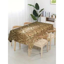 Tesmare Off White Ethnic Motifs Anti-Slip 4-Seater Table Cover-picture-19