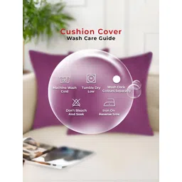 Tesmare Purple 2 Pieces Checked Velvet Rectangle Cushion Covers image 4