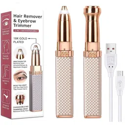 TESMEZY 2 In 1 Eyebrow Trimmer Machine For Girls Women Face Nose Lips Hair Removal Trimmer 90 minRuntime 1 Length Settings-picture-12