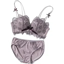 tesmezy Women’s Lace Lingerie Set –Floral Bra and Panty with Satin Bows, Comfortable Matching Underwear for Everyday Wear & Special Occasions-picture-24