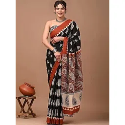 TETARWAL Paisley Pure Cotton Bagru Saree-picture-22