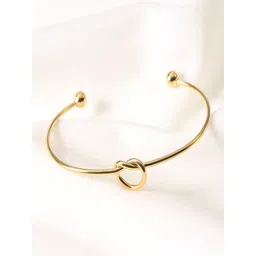 TEULRIP Stainless Steel Gold-Plated Anti Tarnish Knot Open Cuff Bracelet-picture-22