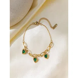 TEULRIP Stainless Steel Gold-Plated Anti Tarnish Zircon Studded Wraparound Bracelet-picture-19