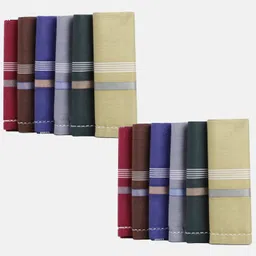 Texco India Cotton Men Drak Colours Casual Style Handkerchief ["Blue","Red","Brown","Grey","Green","Cream"] Handkerchief-picture-14