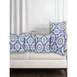 Texstylers Blue 5 Pieces Ethnic Motifs Square Cushion Covers-picture-29