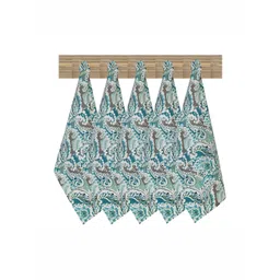 Texstylers Blue & Grey 5 Pcs  Floral Printed Pure Cotton Kitchen Towels-picture-21