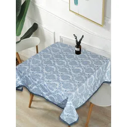 Texstylers Blue Ethnic Motifs Printed Anti-Slip 2-Seater Square Pure Cotton Table Cover-picture-10
