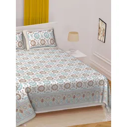 Texstylers Brown Ethnic Motifs 220 TC King Bedsheet with 2 Pillow Covers-image-3