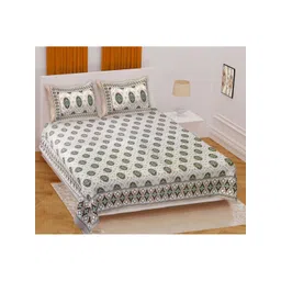 Texstylers Brown Floral 186 TC Queen Bedsheet with 2 Pillow Covers-image-15