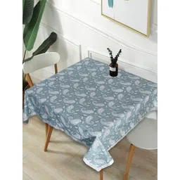 Texstylers Brown Paisley Printed Anti-Slip 2-Seater Square Pure Cotton Table Cover-picture-10