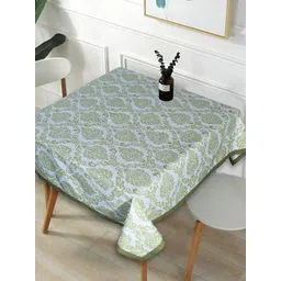 Texstylers Green & Grey Anti Slip Cotton 4 Seater Table Cover-picture-12