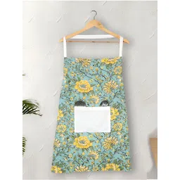 Texstylers Green & Yellow Floral Printed Cotton Apron-picture-16