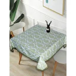 Texstylers Green Ethnic Motifs Printed Anti-Slip 2-Seater Square Pure Cotton Table Cover-picture-20