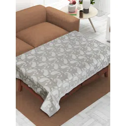 Texstylers Grey 4 Seater Printed Cotton Anti Slip Table Cover-picture-36
