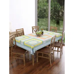 Texstylers Multicoloured Geometric Printed Anti-Slip Cotton 6-Seater Table Cover-picture-23