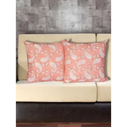 Texstylers Pink 2 Pcs Printed Cotton Square Cushion Covers-picture-23