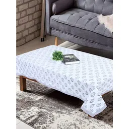 Texstylers Sea Green & Blue Floral Anti-Slip Cotton 4-Seater Rectangular Table Cover-picture-37