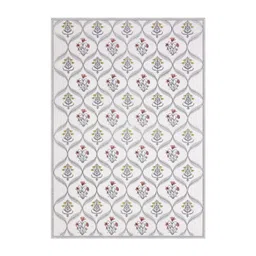 Texstylers White Floral Printed 210 TC Pure Cotton Single Bedsheet Set- 1.52 m X 2.29 m image 4