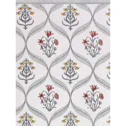 Texstylers White Floral Printed 210 TC Pure Cotton Single Bedsheet Set- 1.52 m X 2.29 m image 5