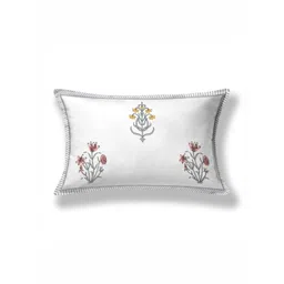 Texstylers White Floral Printed 210 TC Pure Cotton Single Bedsheet Set- 1.52 m X 2.29 m image 3