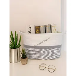 Textile and Beyond White  & Grey Cotton Laundry Bag-picture-17