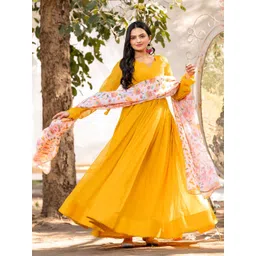 TextileNow Gown Maxi Ethnic Dresses With Dupatta-picture-30