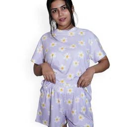 TFW Floral Printed Round Neck Short Sleeves Night suit-picture-23