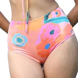 tfw Printed High-Waist Bikini Bottom for Ladies, Pull-on Swimwear, Beachwear, Full Coverage-picture-39