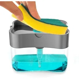 tgb Plastic Liquid Soap Press Type Pump Dispenser with Sponge Holder for Kitchen Sink Dishwasher-picture-28