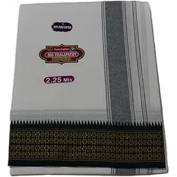 Thalapathy Big border Dhoties | 100% Pure Cotton | 2.25 Meters | Ideal for Every Occasion | Red and Green border | Border size 2.5 inches-picture-19