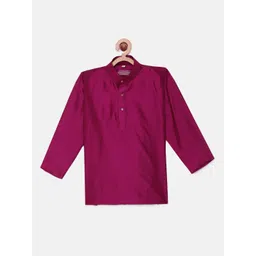 THANGAMAGAN Boys Maroon Art Silk Kurta-picture-10