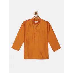 THANGAMAGAN Boys Orange Solid Kurta-picture-17