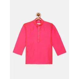 THANGAMAGAN Boys Pink Art Silk Kurta-picture-39