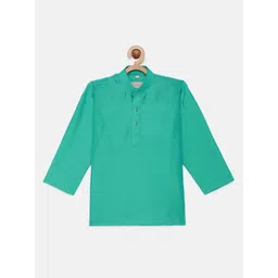 THANGAMAGAN Boys Sea Green Art Silk Kurta-picture-25