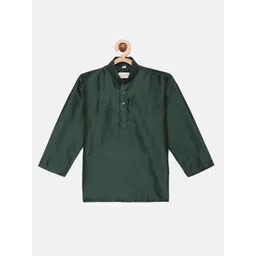 THANGAMAGAN Boys Solid Green Kurta-picture-40