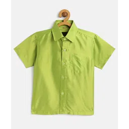THANGAMAGAN Half Sleeves Solid Shirt - Lemon Green-picture-13
