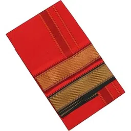 tharunsha elite 100% Cotton Men’s Dhoti/Angavastram/Panjakejam/2 mtr Dhoti Red Set of 1-picture-12