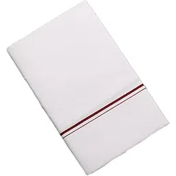 tharunsha elite 100% Cotton Men's Light White Single Dhoti -4.00Mtrs -Fancy Line Border Dhoti set of 1-picture-49