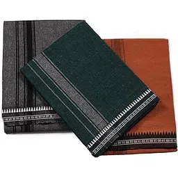 tharunsha elite Cotton Men's Single Dhoti -1.9 Mtrs Color Cotton Dhoti Set of 3-picture-34
