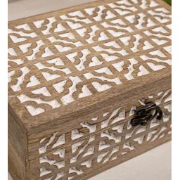 the 7th dekor Brown & White Acacia Wood Geometric Jewellery Organiser image 5