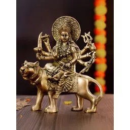 The Advitya Gold-Toned Godess Durga Religious Idol Showpiece-picture-21
