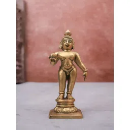 The Advitya Gold-Toned Lord Krishna Laddu Gopal Religious Idol Showpiece-picture-29