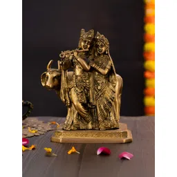 The Advitya Gold-Toned Lord Krishna With Radha Ji Religious Idol Showpiece-picture-34